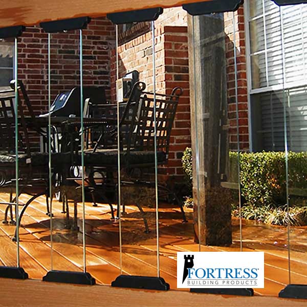 Fortress Pure View Glass Mounting Shoes Installed - The Deck Store USA