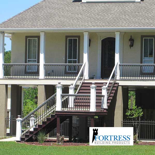 Fortress Vienna Bow Face Mount Balusters On Deck - The Deck Store USA