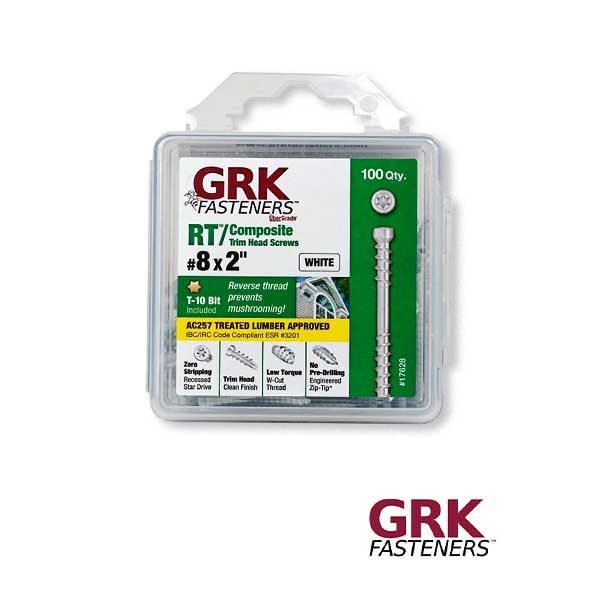 GRK White RT Composite Trim Head Screws Handypak