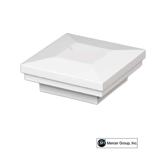 LMT Square Ornamental Post Caps - White - The Deck Store USA