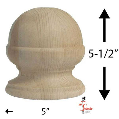Mr. Spindle Acorn 6" Finial Measurements - The Deck Store USA