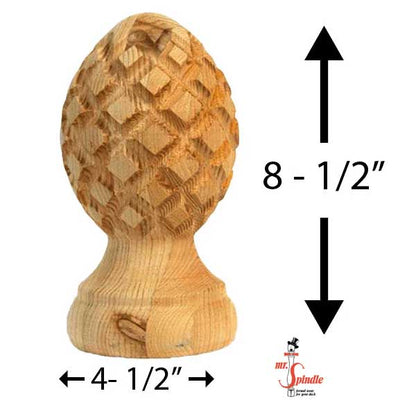 Mr. Spindle Pineapple 6" Finial Dimensions - The Deck Store USA