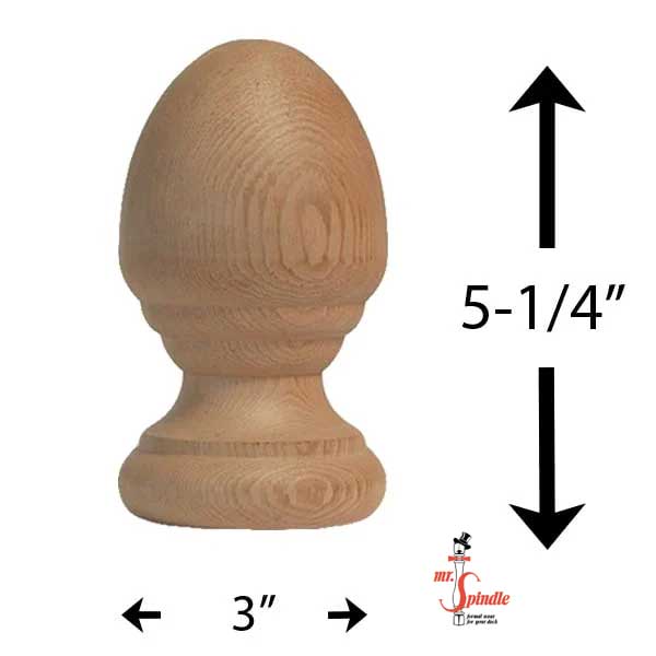 Cedar 4"  Acorn Finial With Rings At The Deck Store USA