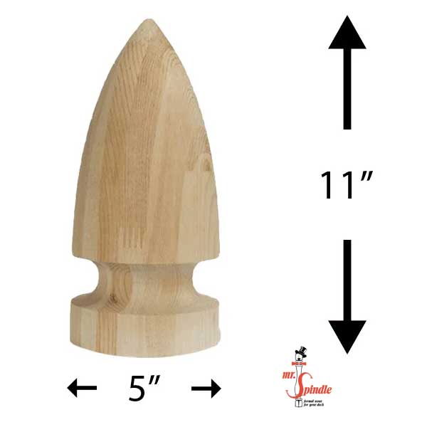 Mr. Spindle Bishop Finial Dimensions - The Deck Store USA