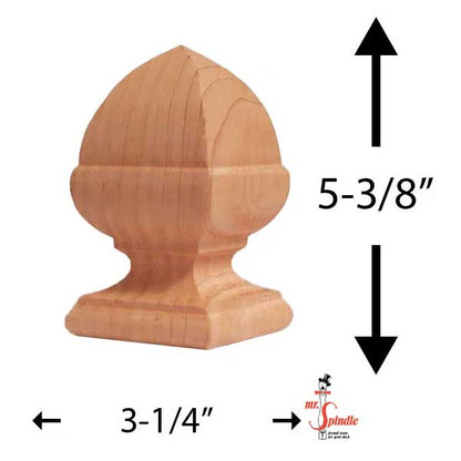 Mr. Spindle French Acorn Finials 4" Dimensions - The Deck Store USA