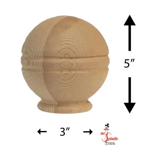 Mr. Spindle Milbanks 5" Finial Measurements - The Deck Store USA
