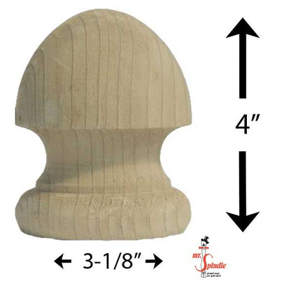 Mr. Spindle Mushroom Finial Dimensions - The Deck Store USA