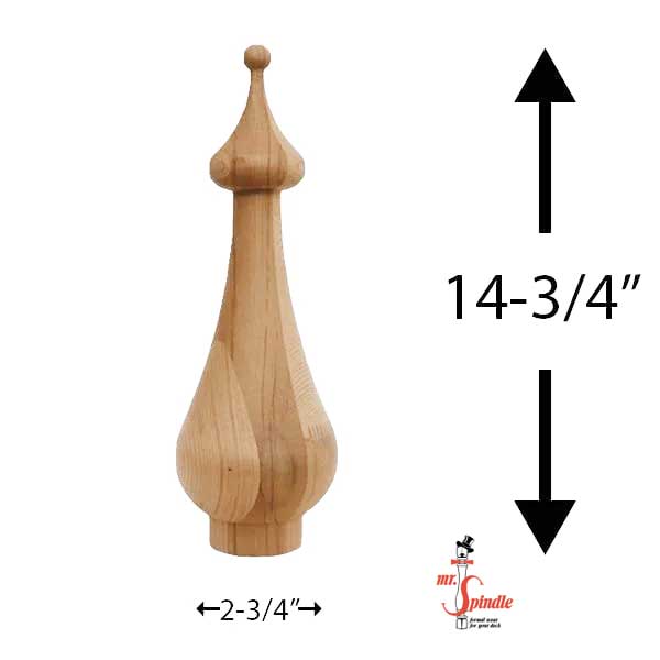 Mr. Spindle Ringling Finial Dimensions - The Deck Store USA