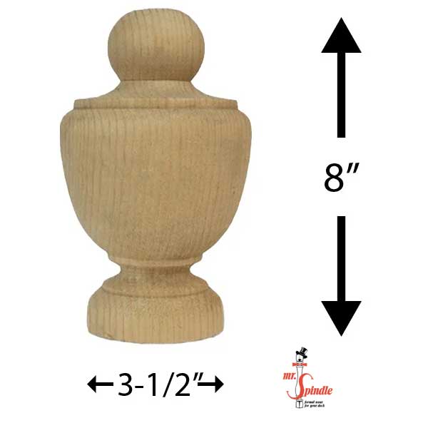 Mr. Spindle Squire Finial Dimensions - The Deck Store USA