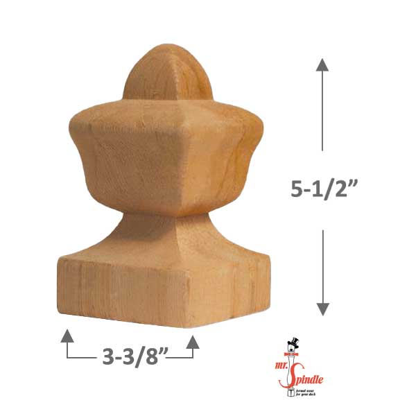 Mr. Spindle William and Mary Finial Dimensions - The Deck Store USA