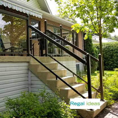 Regal Aluminum Stair Rail With Glass