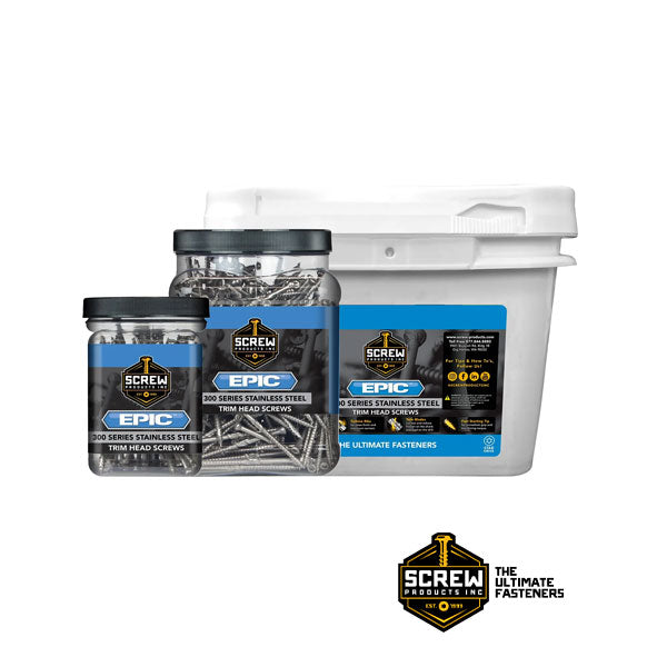 Screw Products Epic Stainless Steel Trim Head Screw Packaging