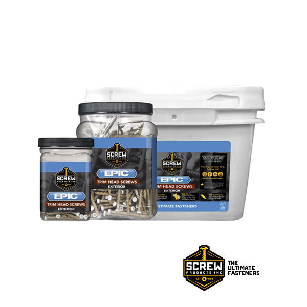 Screw Products White Epic Trim Head Screw Packaging