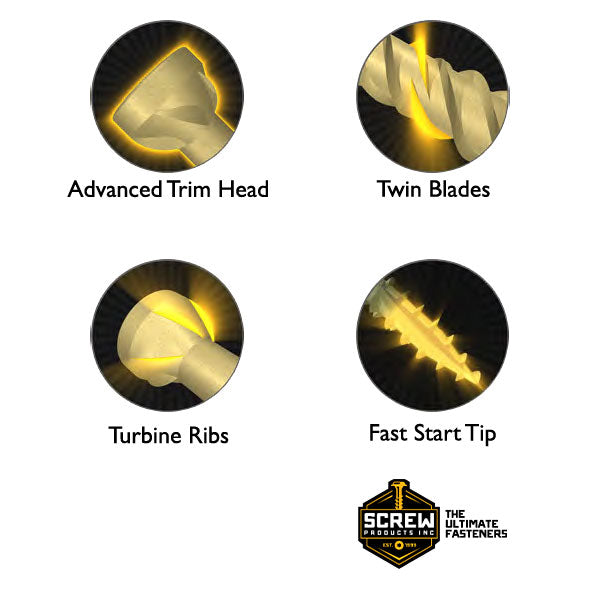 Screw Products White Epic Trim Head Screw Features