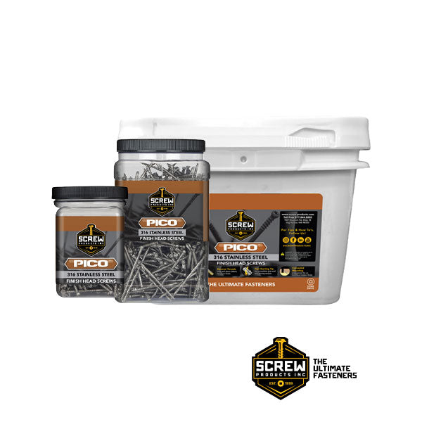 Pico Stainless Finish Head Screw Packaging