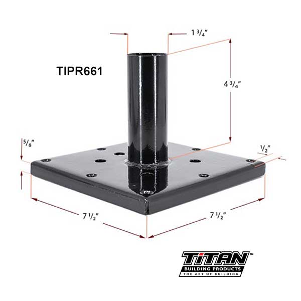 Titan Post Anchor Installation 6x6 Dimensions - The Deck Store USA