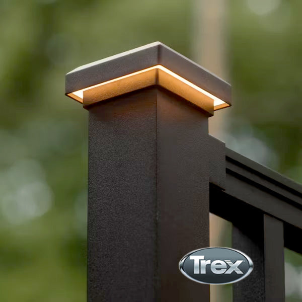 Trex 24V 2-1/2" Aluminum Post Cap Light - Black Installed