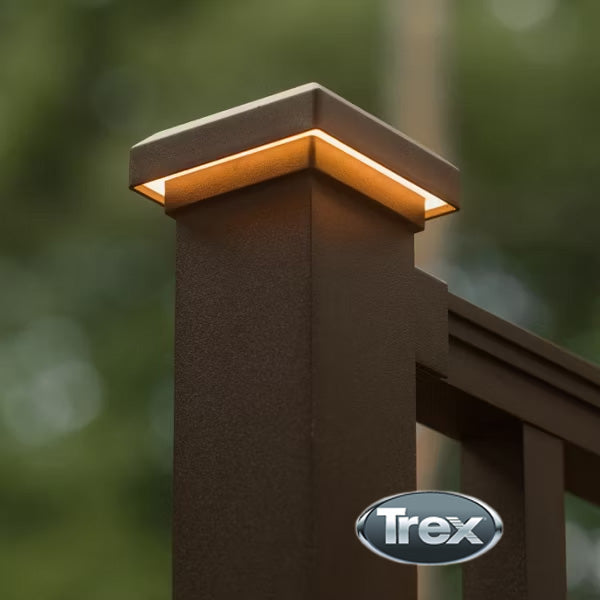 Trex 24V 2-1/2" Aluminum Post Cap Light - Bronze Installed