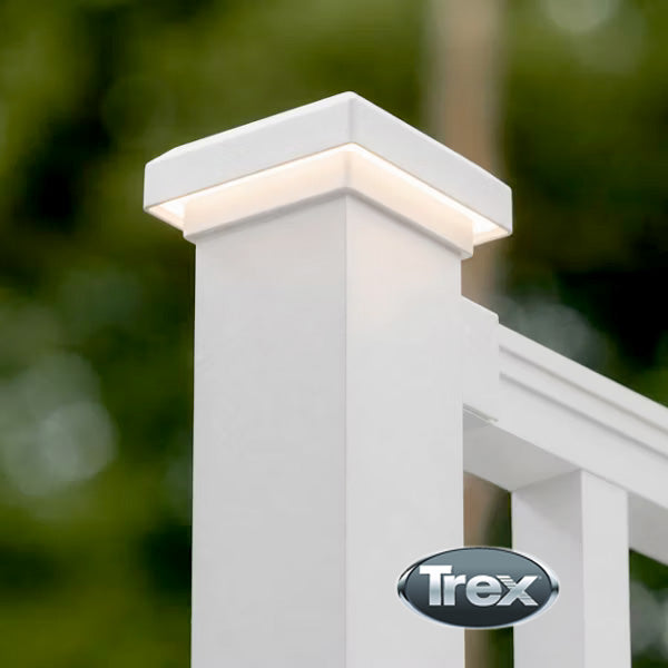 Trex 24V 2-1/2" Aluminum Post Cap Light - White Installed