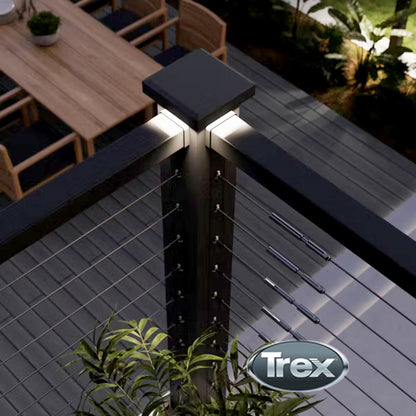 Trex 24V 3-1/2" X-Series Post Cap Light On Post