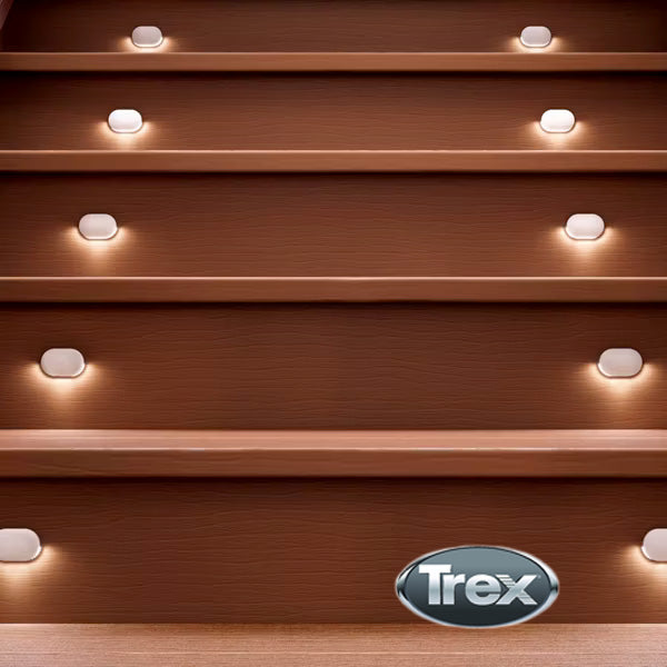 Trex Oval Riser Lights - White Installed