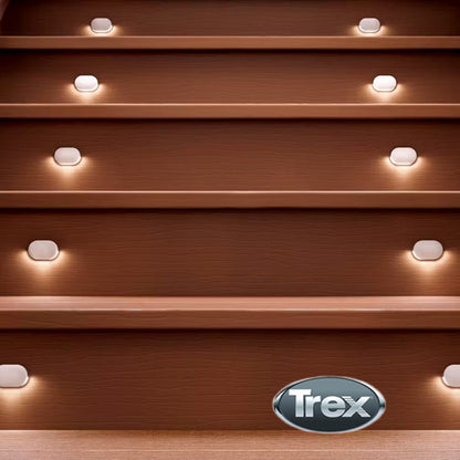 Trex Oval Riser Lights - White Installed