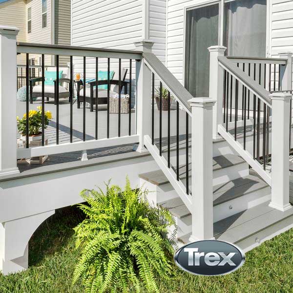 Trex Select Round Rail Kit Installed - The Deck Store USA