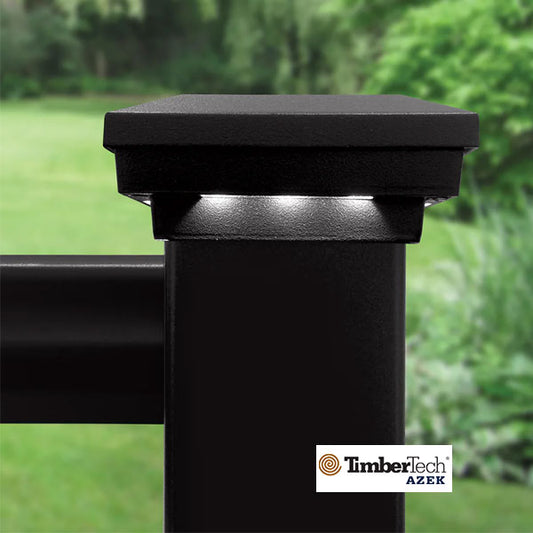 Impression Rail Express Indirect Post Cap Light - Black Installed