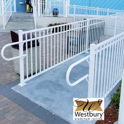 Westbury ADA Straight Handrail Installed On Ramp