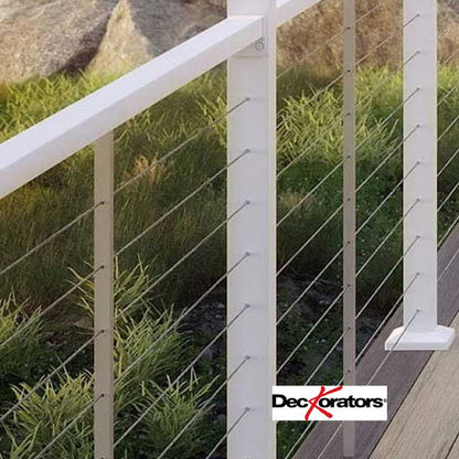 Deckorators 2-1/2" Contemporary Cable Rail Posts Installed - The Deck Store USA