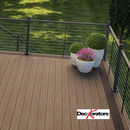 Deckorators 2-1/2" Contemporary Cable Rail Posts On Deck - The Deck Store USA