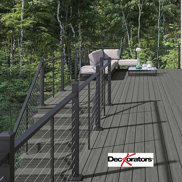 Deckorators Contemporary Cable Line Top Rails Installed - The Deck Store USA