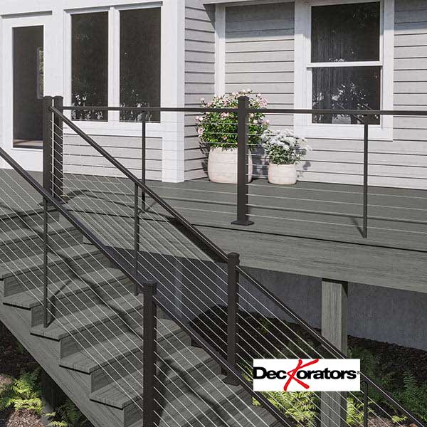 Top Stair Rails Deckorators Contemporary Cable Stair Top Rail - The Deck Store USA