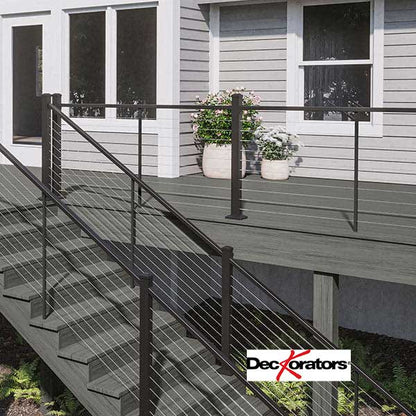 Deckorators Contemporary Cable Stair Top Rails Installed - The Deck Store USA