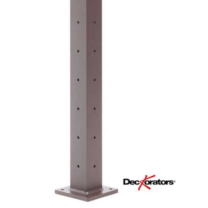 Deckorators 2-1/2" Contemporary Cable Rail Weathered Brown Corner Posts at The Deck Store USA