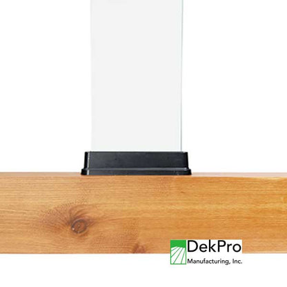 DekPro Straight Glass Baluster Connector Installed - The Deck Store USA