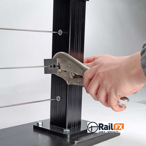 RailFX Cable Gripping Pliers In Use - The Deck Store USA