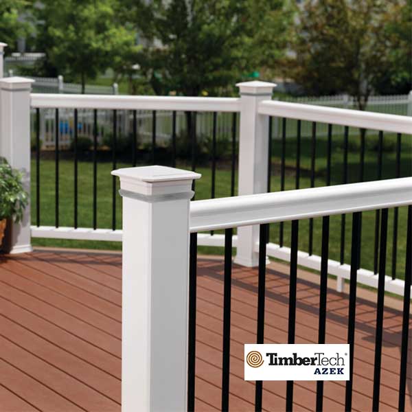 Timbertech/Azek Round Aluminum Balusters - Installed - The Deck Store USA