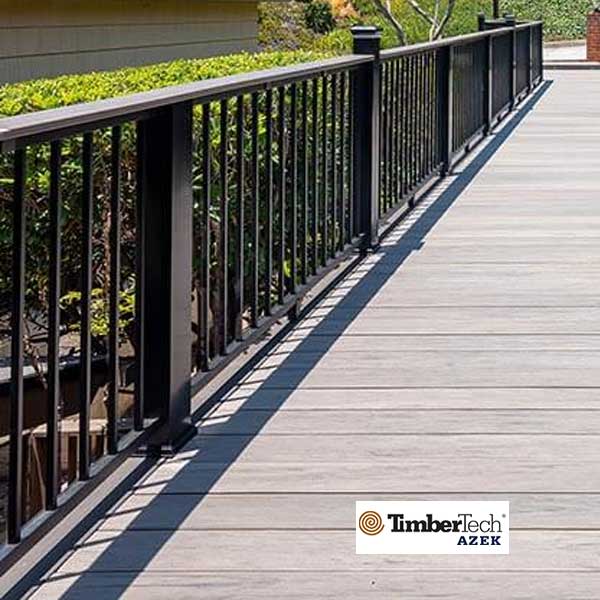 Timbertech/Azek Square Aluminum Balusters In Rail - The Deck Store USA
